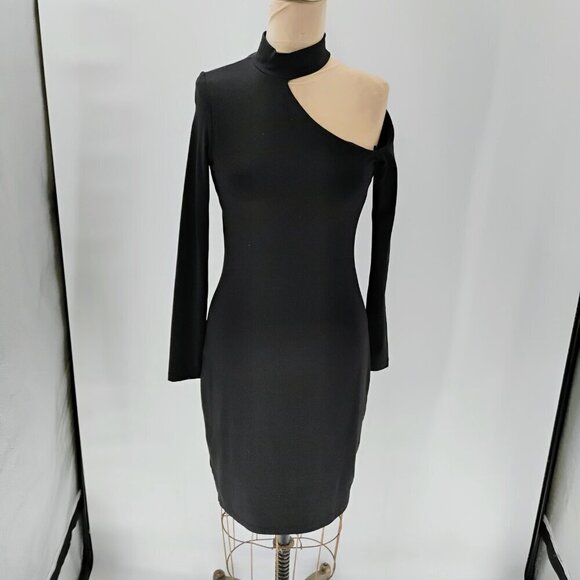 Susana Monaco extreme Cut Out Long Sleeve Dress in Black sold on revolve midi - Picture 2 of 13